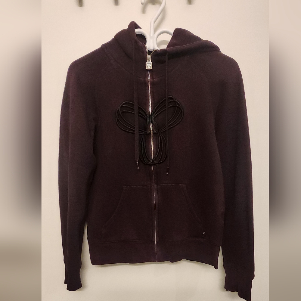 TNA Purple Plum Hoodie with Front Emblem Detail size S